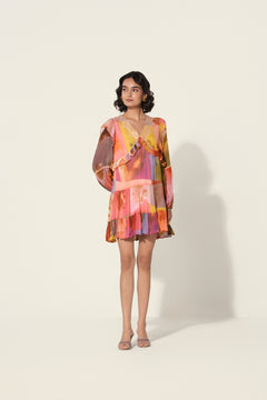 Amelia Ruffle-Trim Mini Dress