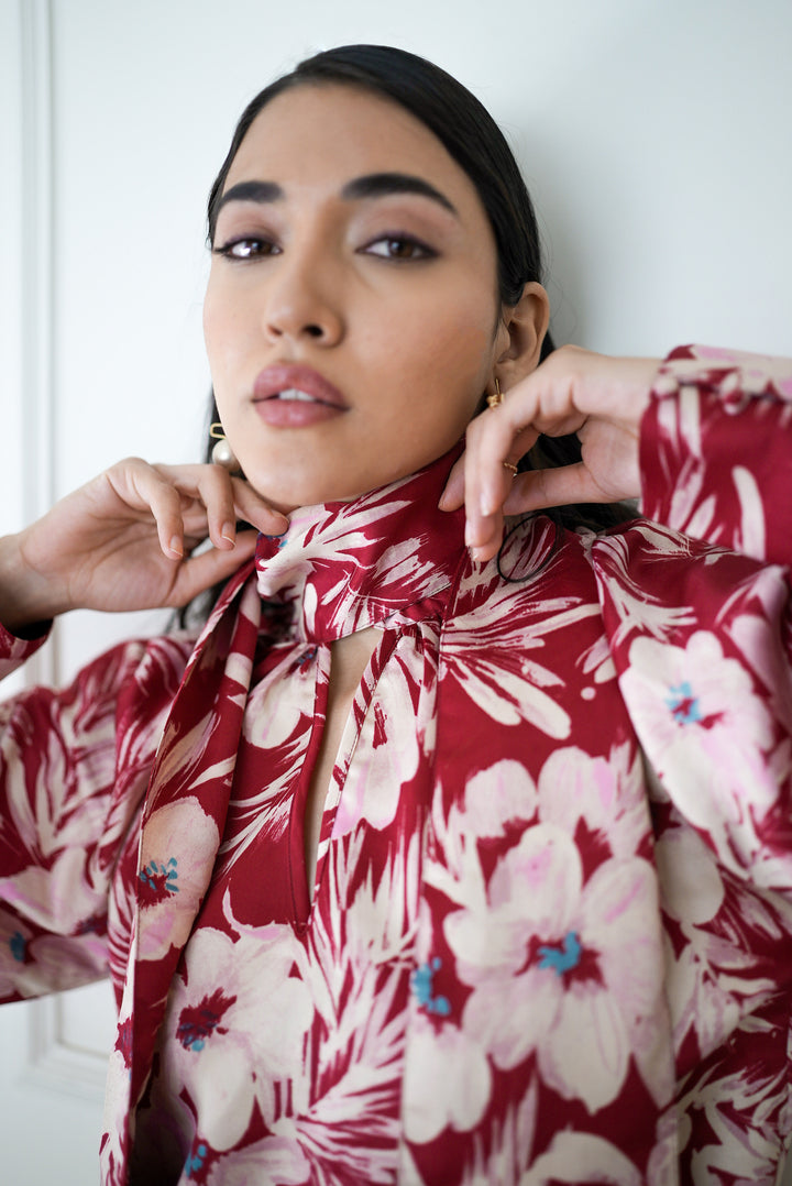 Rosé Scarf Blouse