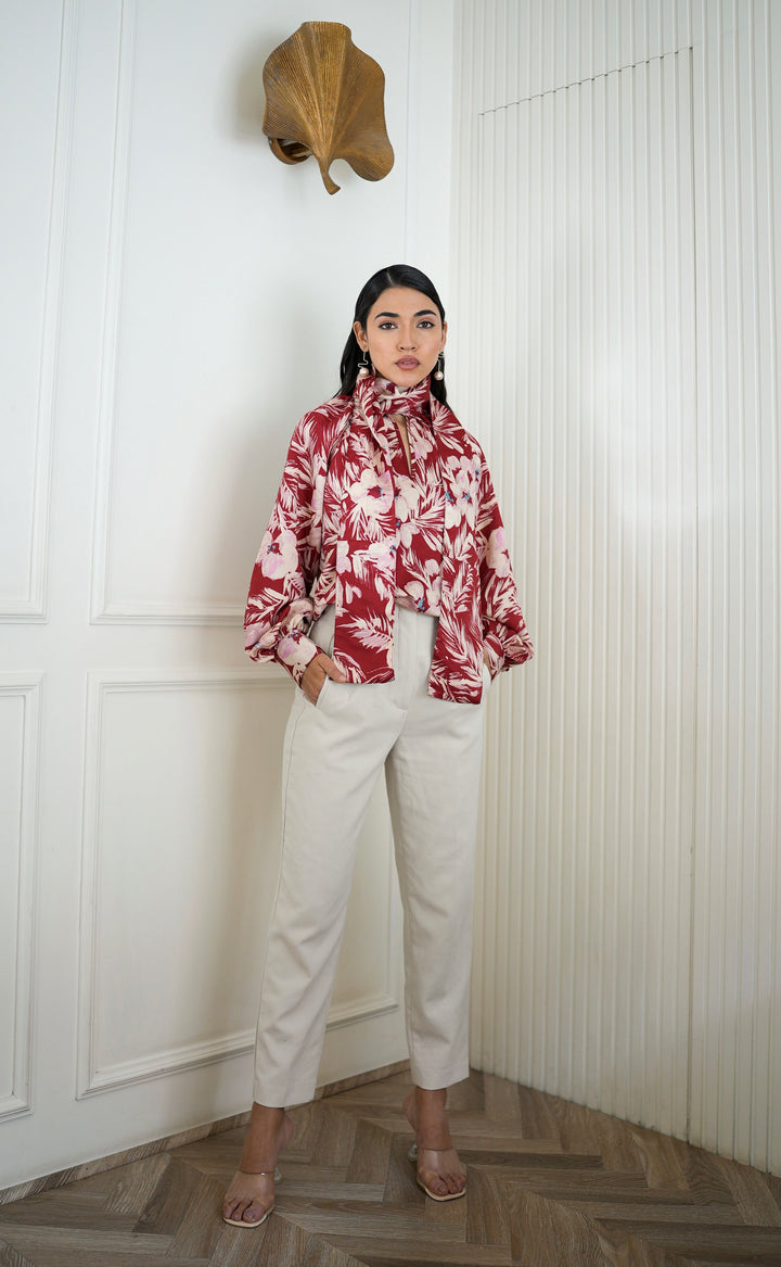 Rosé Scarf Blouse