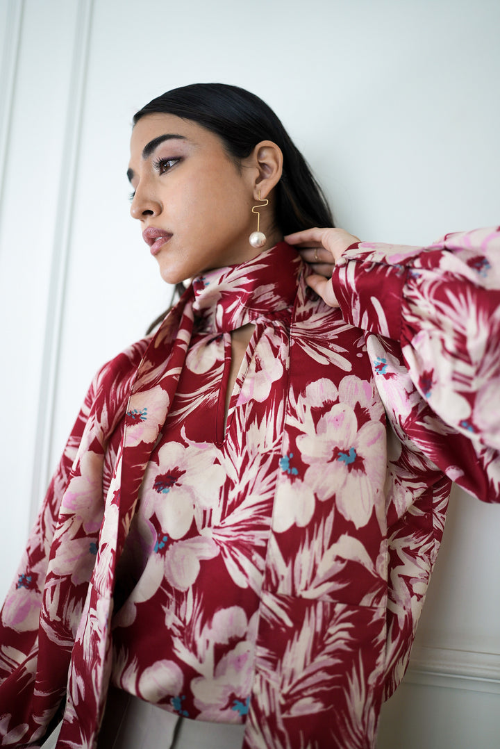 Rosé Scarf Blouse