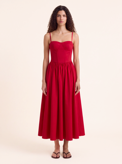 Margot Red Corset Maxi Dress