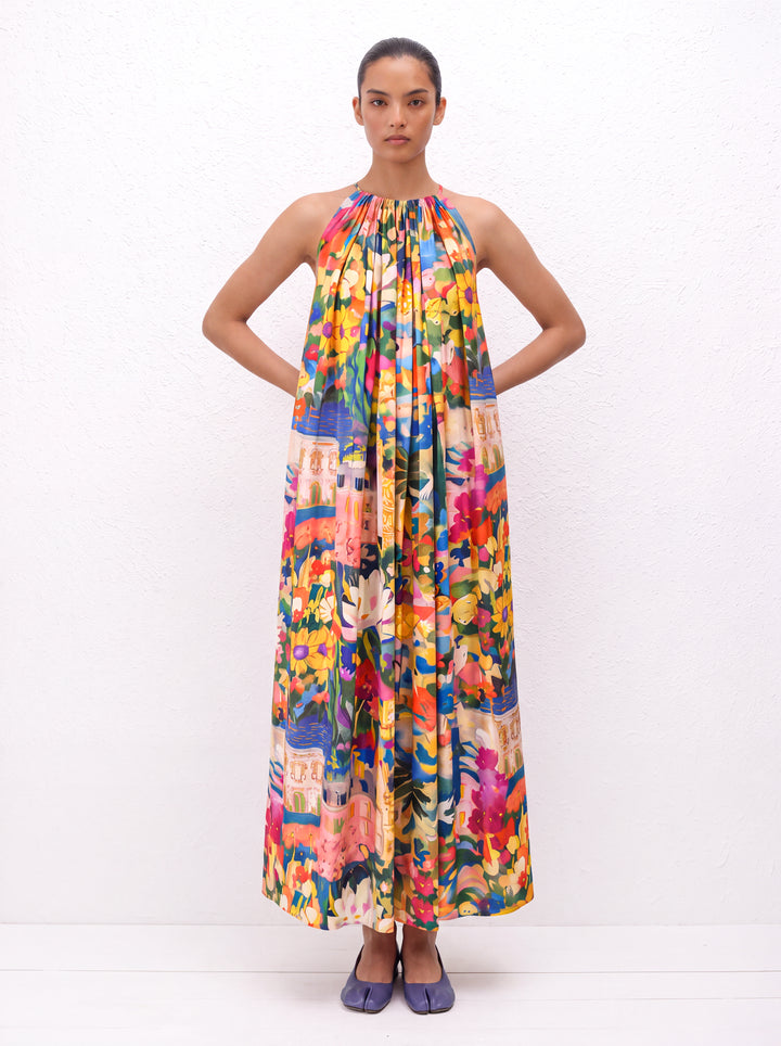 Sienna Flowing Halter Neck Maxi Dress