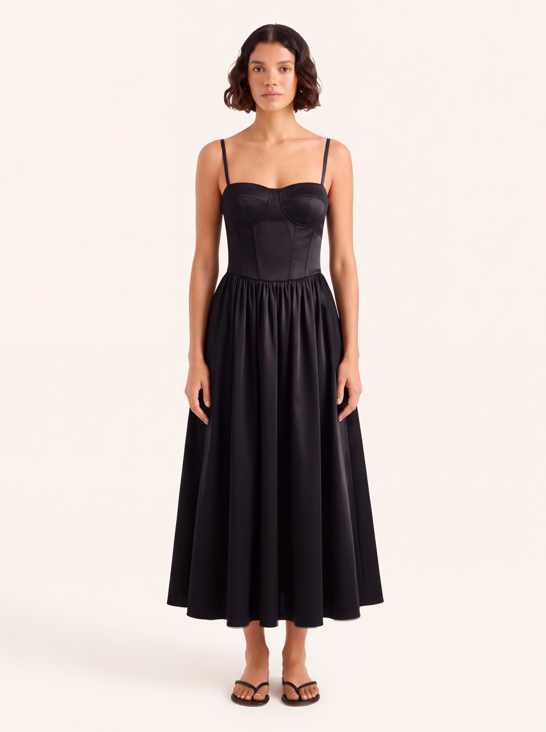 Margot Black Corset Maxi Dress