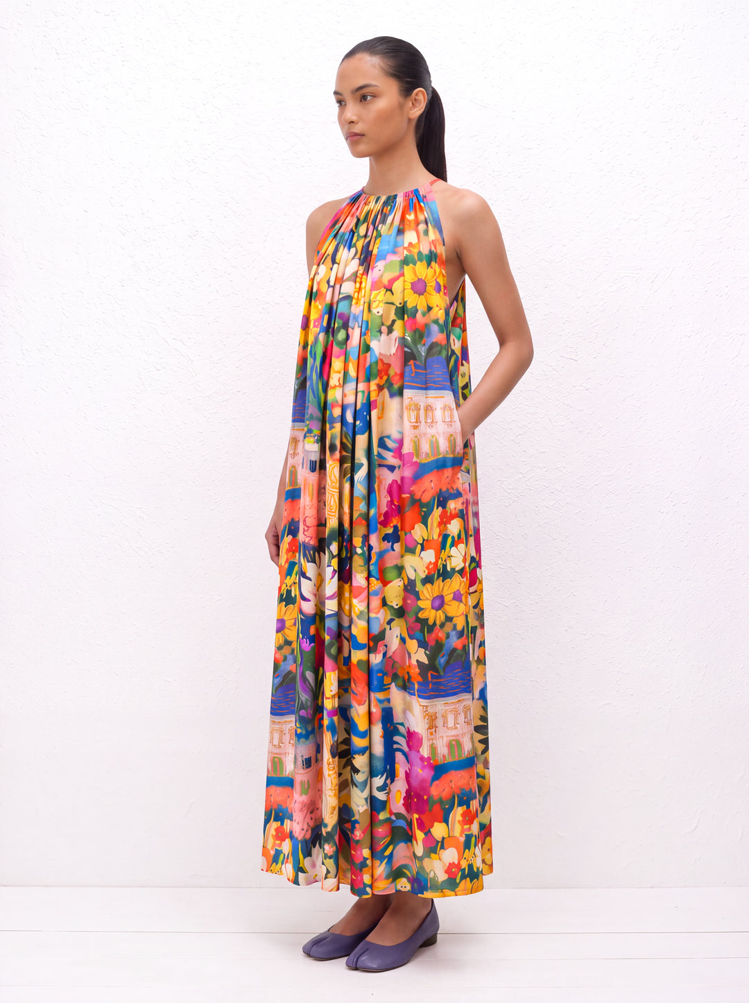 Sienna Flowing Halter Neck Maxi Dress