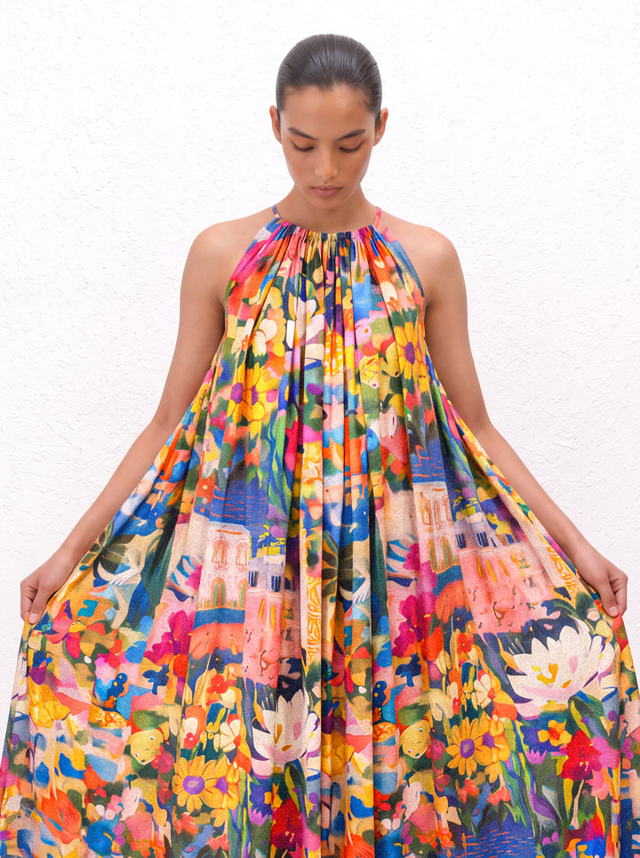 Sienna Flowing Halter Neck Maxi Dress