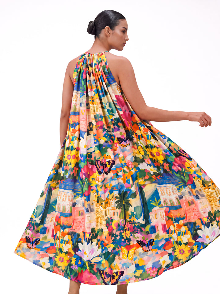 Sienna Flowing Halter Neck Maxi Dress