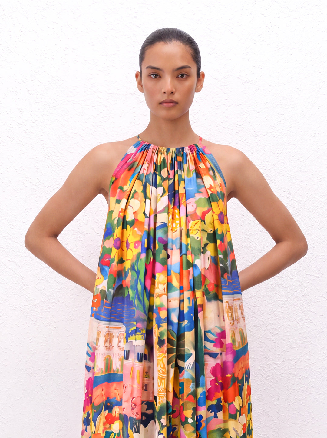 Sienna Flowing Halter Neck Maxi Dress