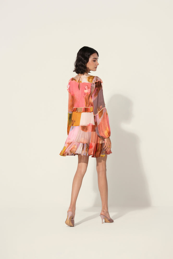 Mia in Amelia Ruffle-Trim Mini Dress