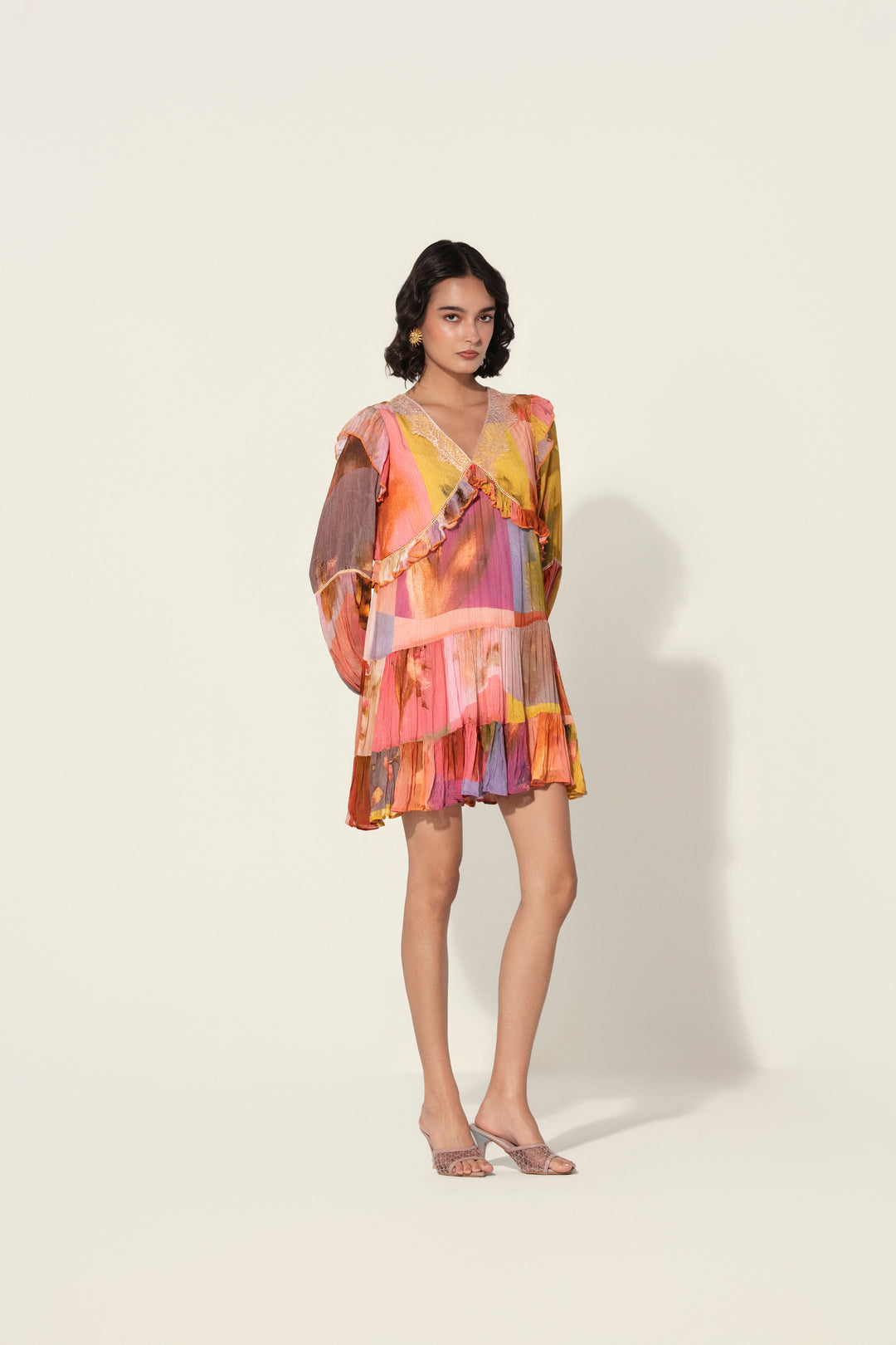 Mia in Amelia Ruffle-Trim Mini Dress