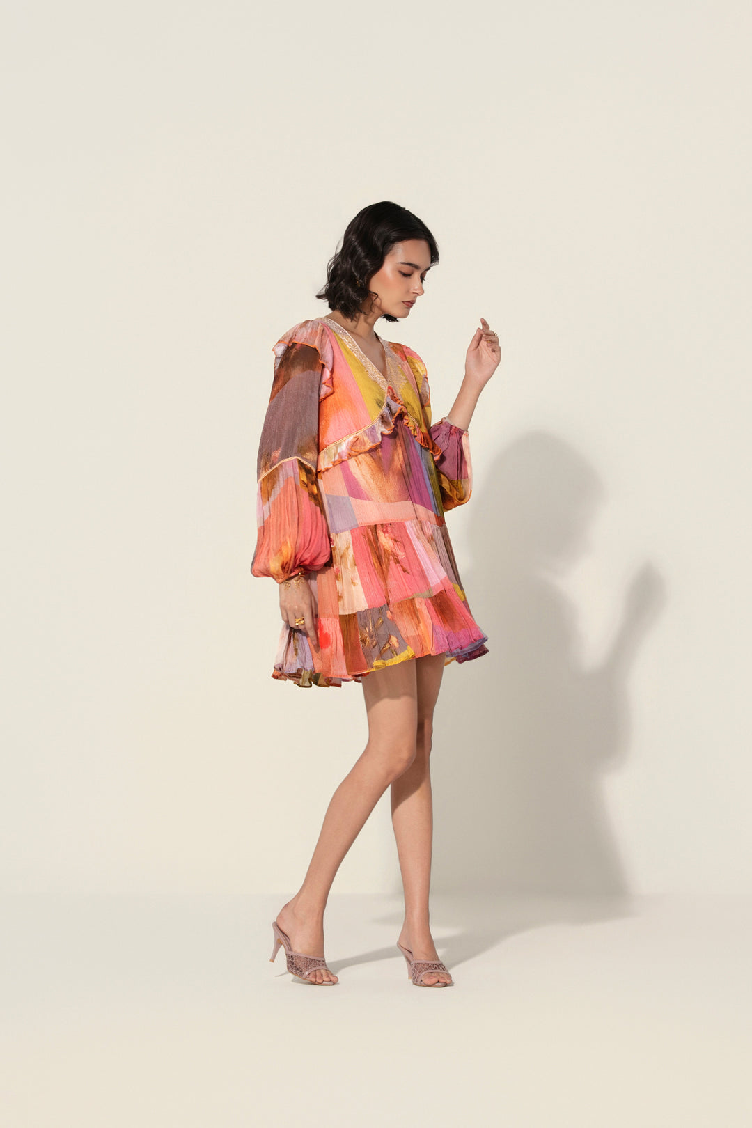 Mia in Amelia Ruffle-Trim Mini Dress