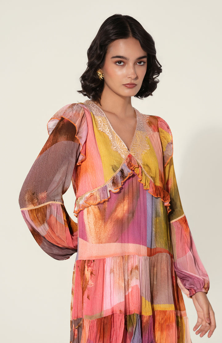Mia in Amelia Ruffle-Trim Mini Dress