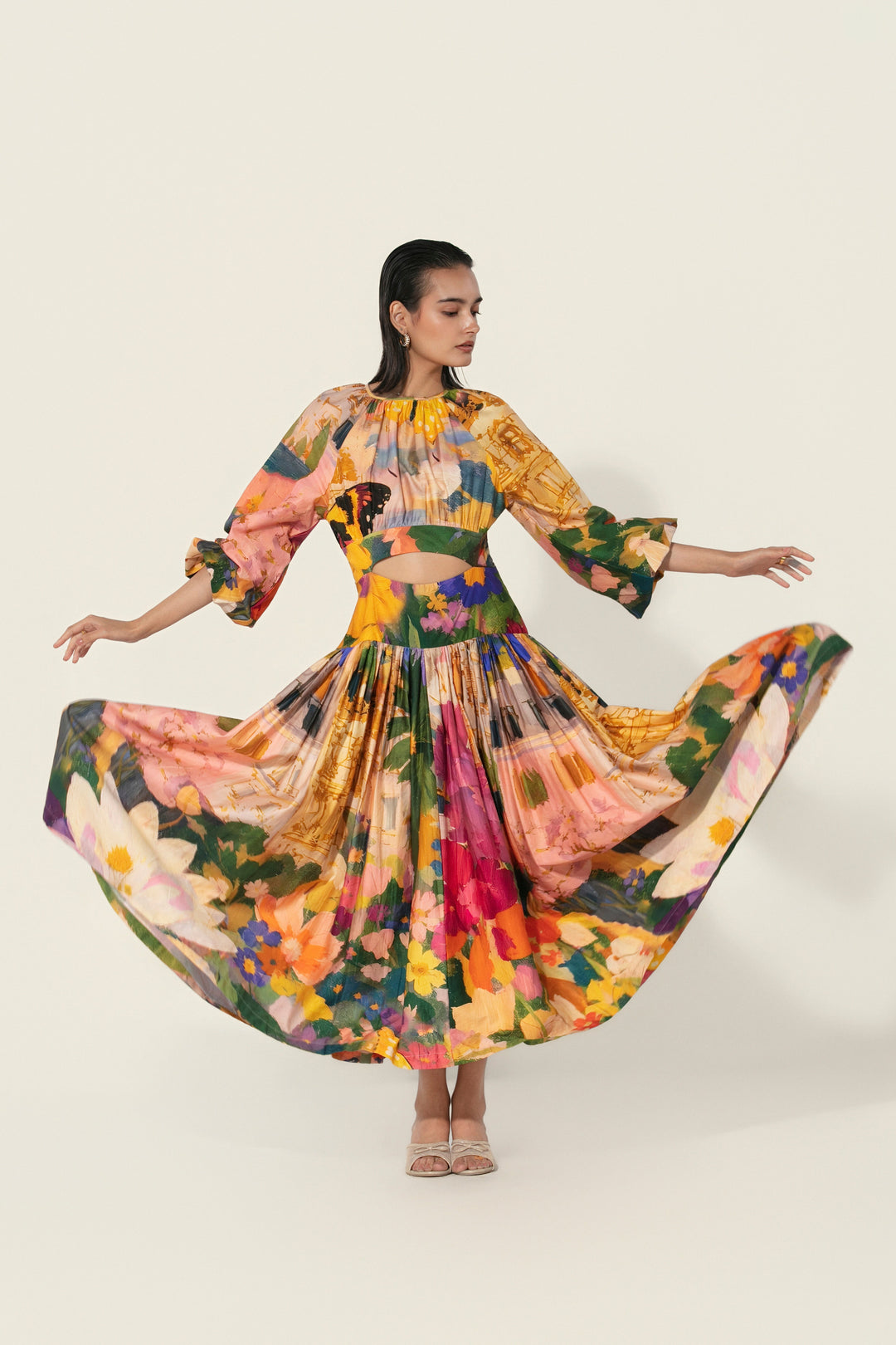 Antara in Jeanne Cutout Gathered Dress