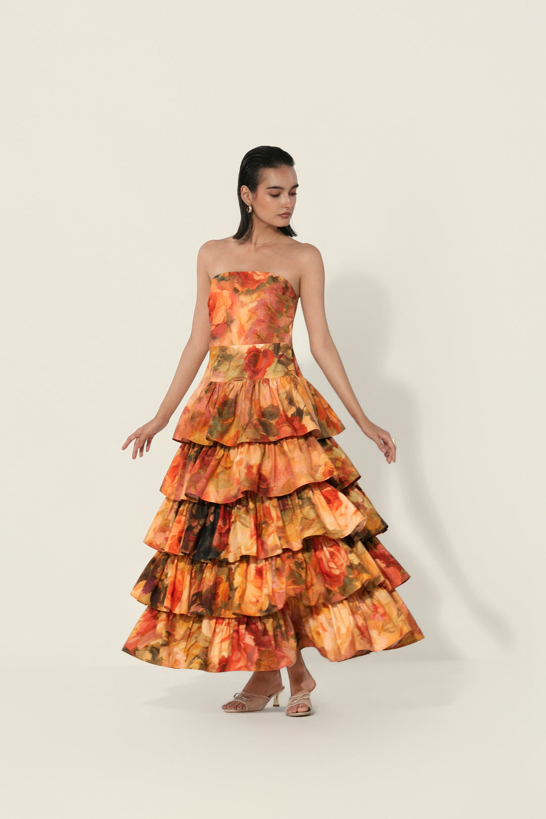 Antara in Mahlaqa Tiered Strapless Dress