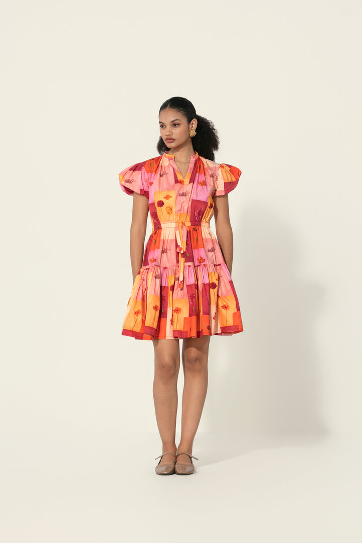 Sara in Rosita Drawstring Mini Dress