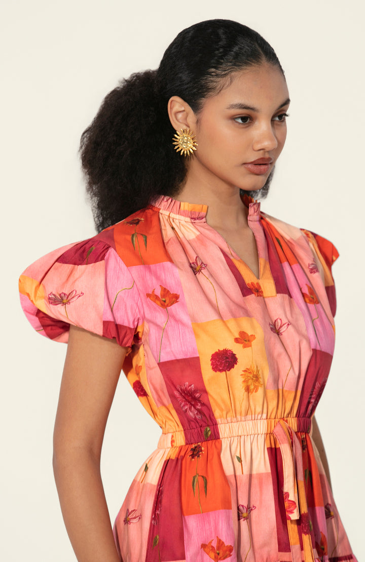 Sara in Rosita Drawstring Mini Dress