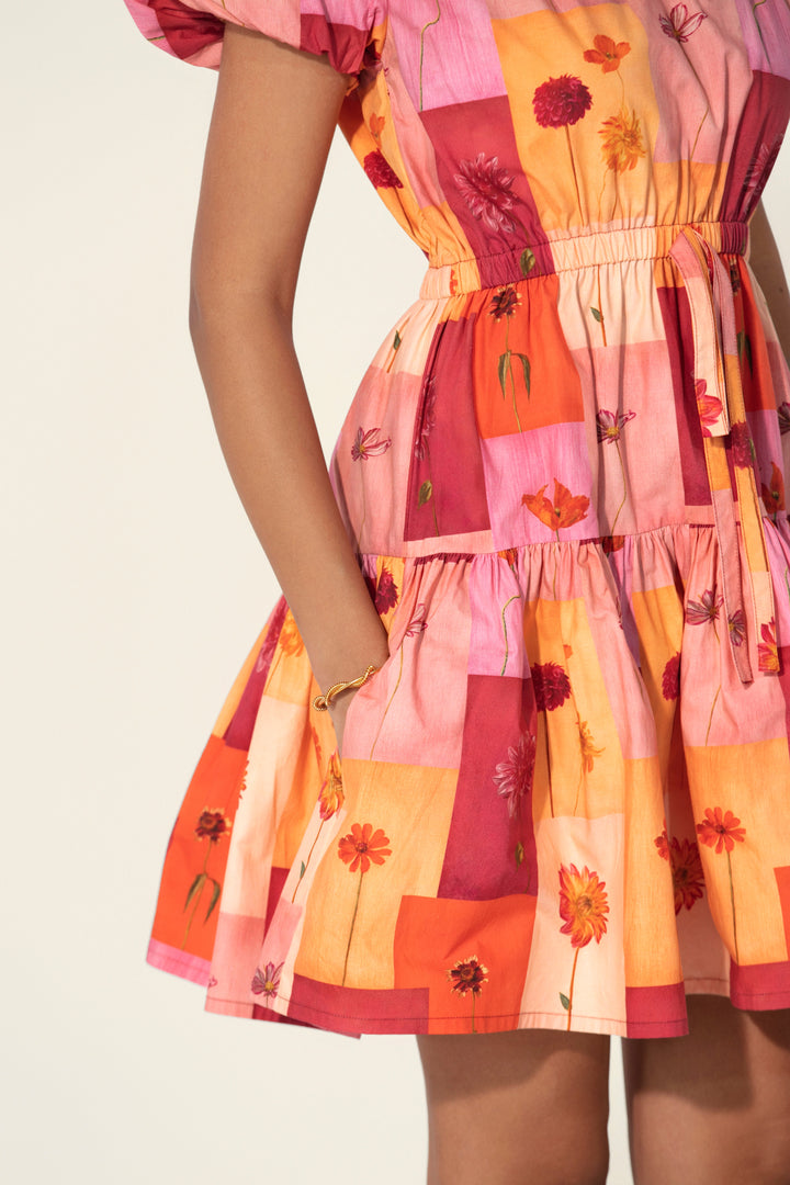 Sara in Rosita Drawstring Mini Dress