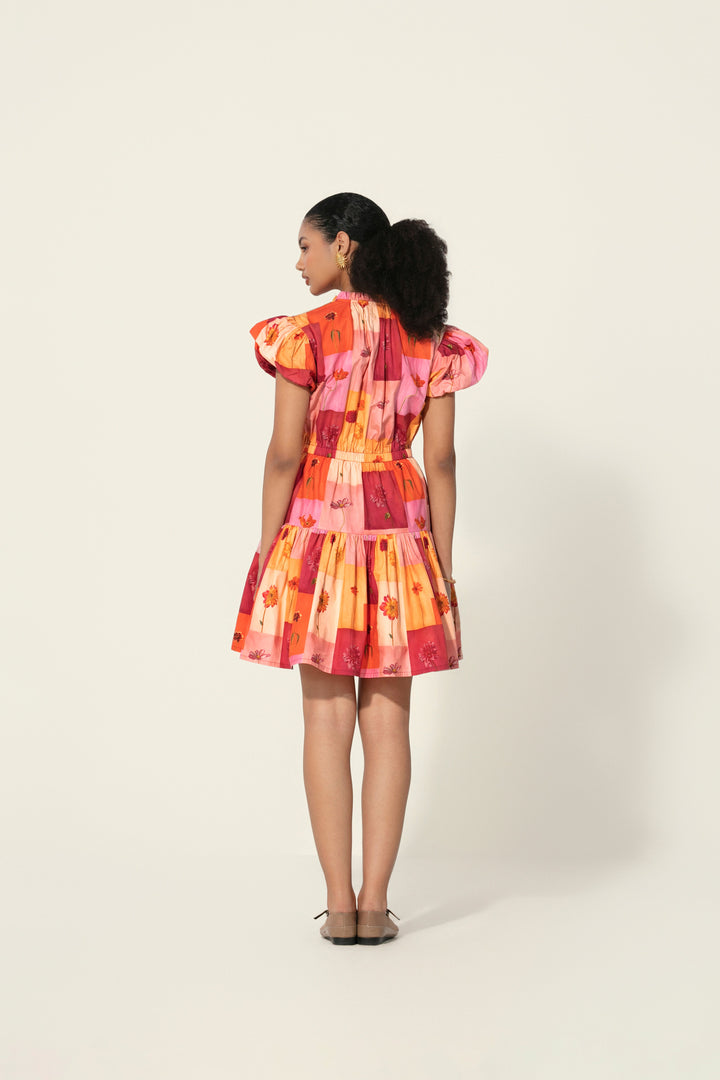Sara in Rosita Drawstring Mini Dress