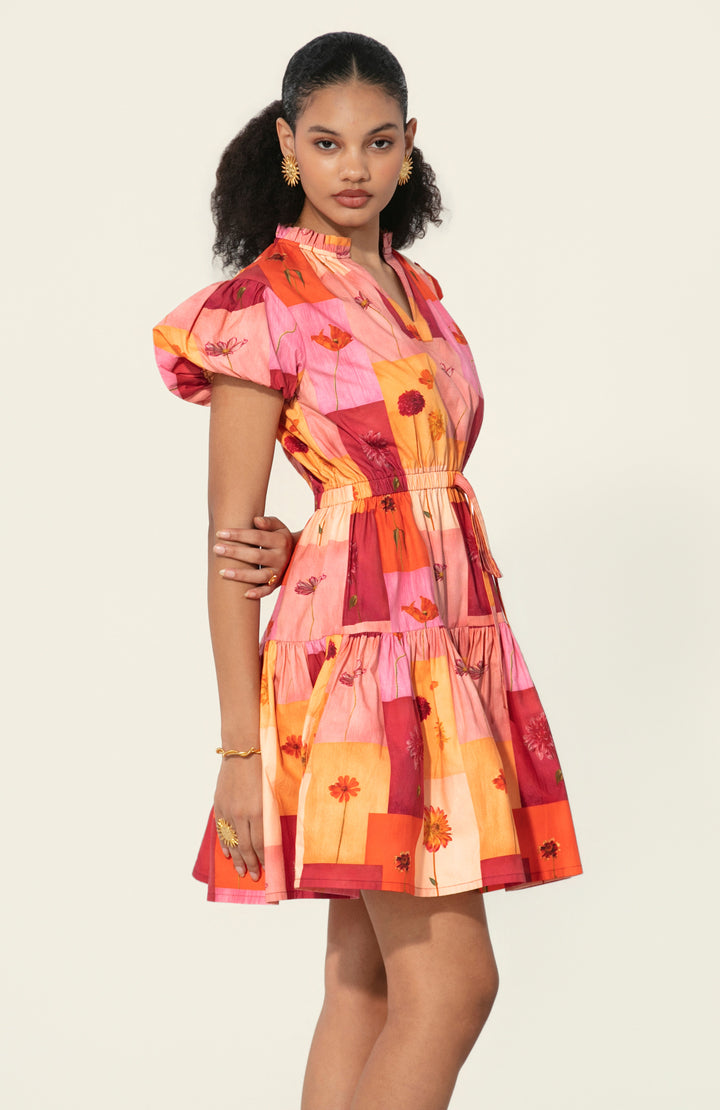 Sara in Rosita Drawstring Mini Dress
