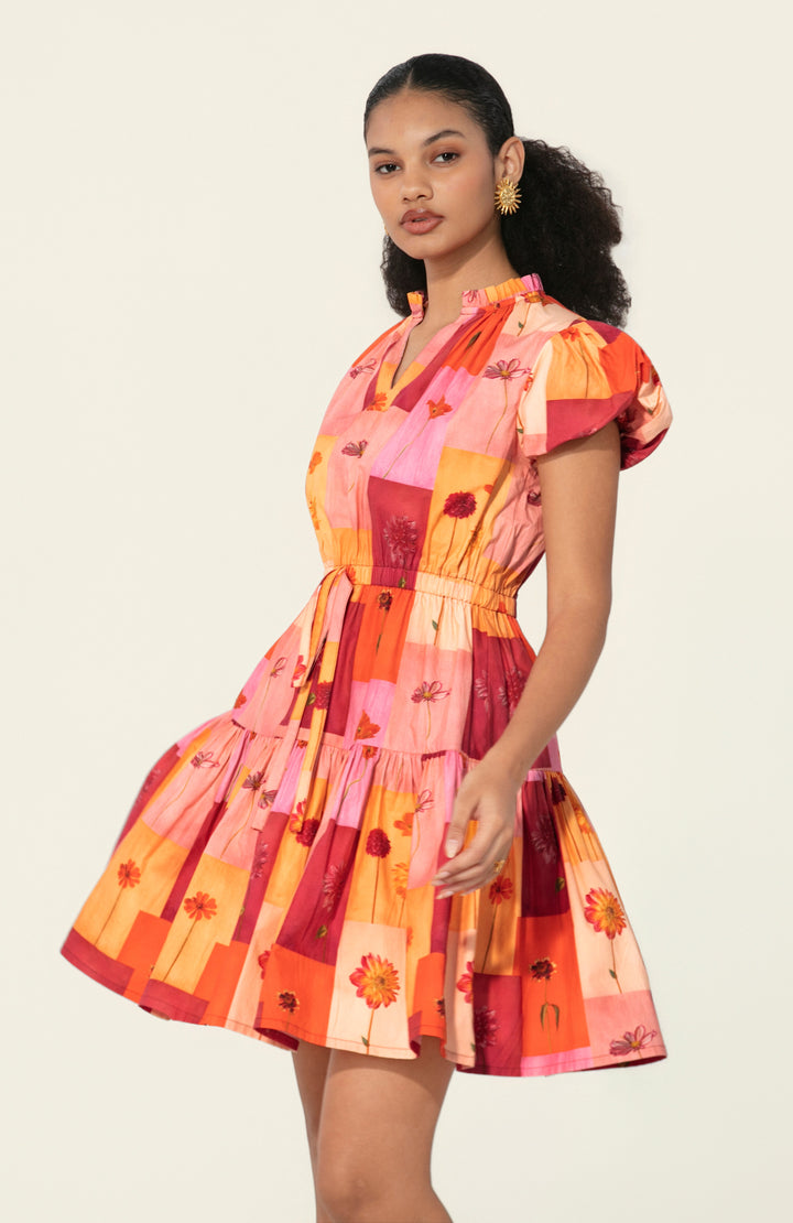 Sara in Rosita Drawstring Mini Dress