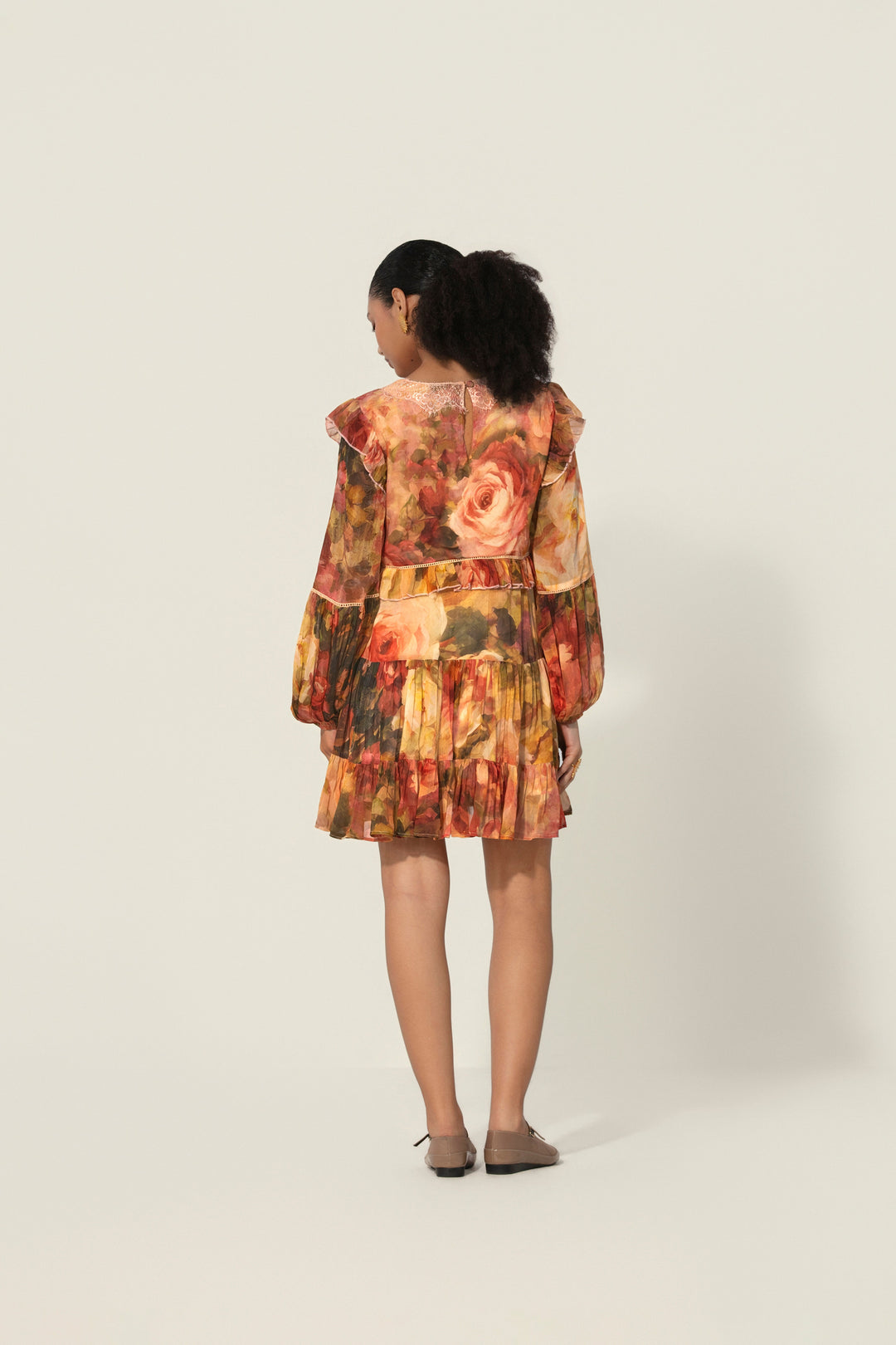 Mahlaqa Ruffle Trim Mini Dress