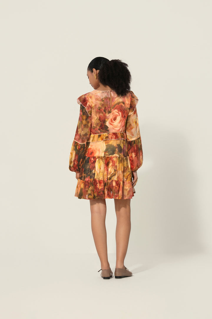 Mahlaqa Ruffle Trim Mini Dress