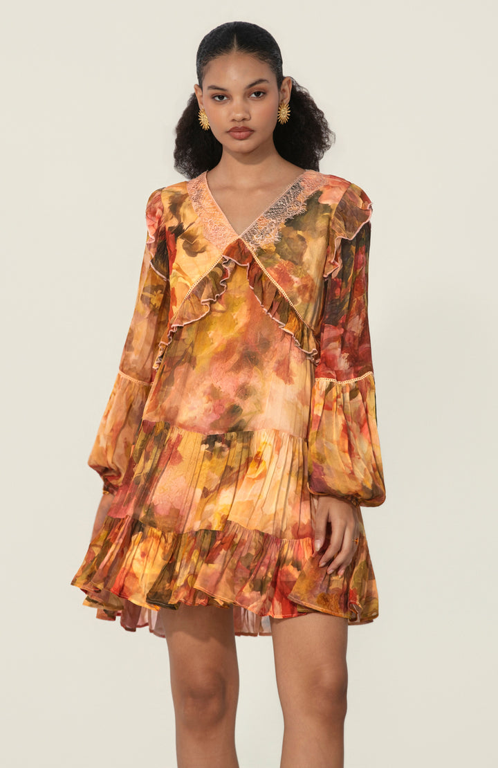 Mahlaqa Ruffle Trim Mini Dress