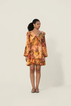 Mahlaqa Ruffle Trim Mini Dress