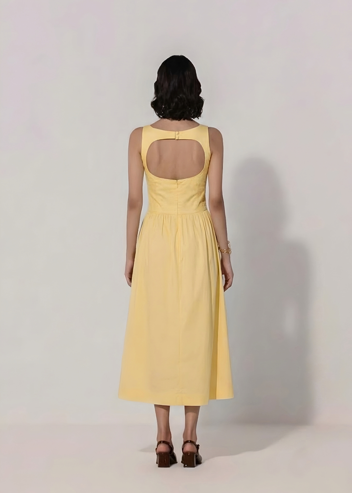 The Sun Shirred Panel Maxi Dress