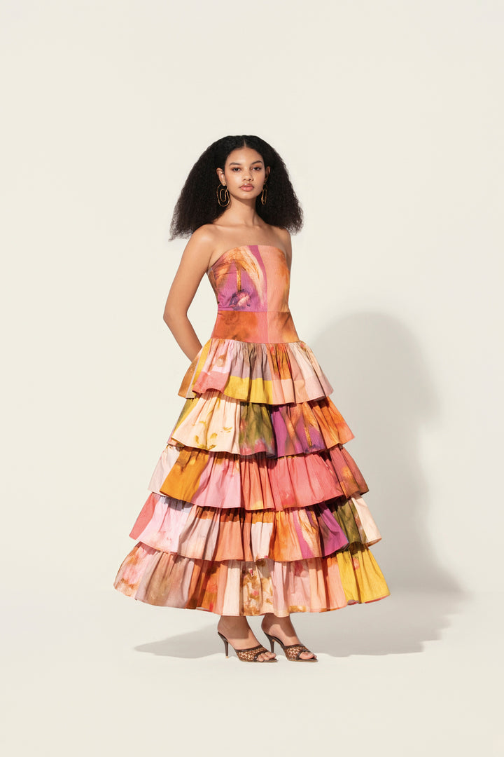 Amelia Tiered Strapless Dress