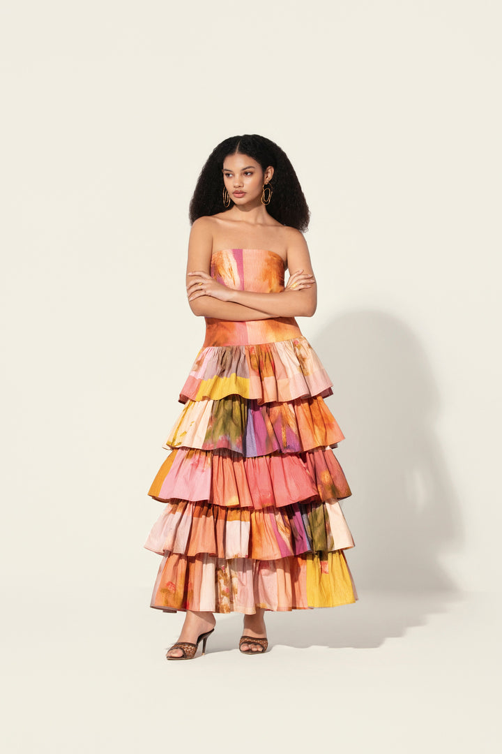 Amelia Tiered Strapless Dress