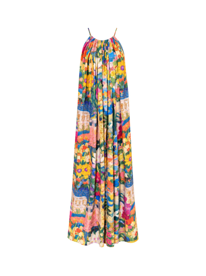Sienna Flowing Halter Neck Maxi Dress