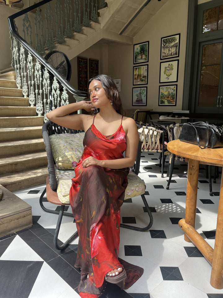 Ranjanna in Crimson Dream Slip Dress