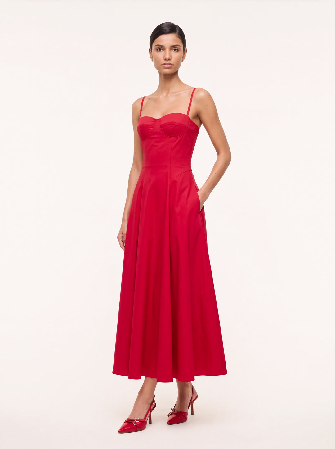 Odette Red Flared Maxi Dress