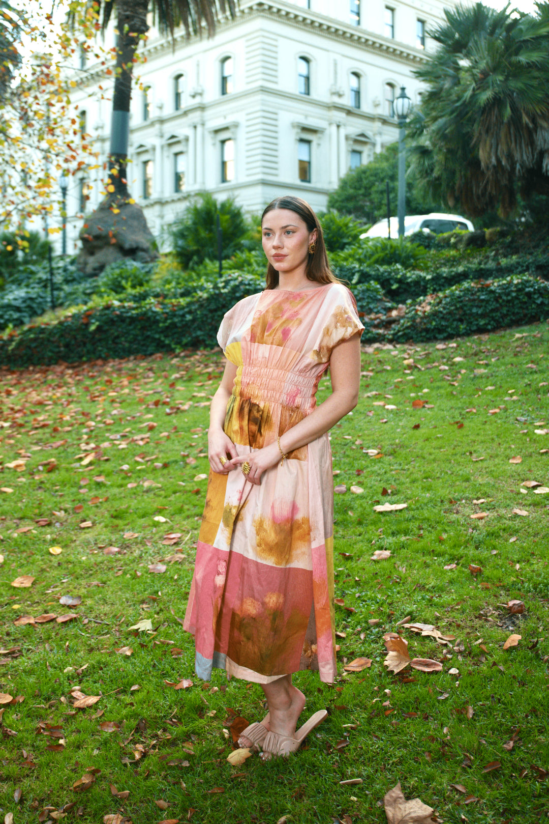 Bunila in Amelia Smocked Midi Dress