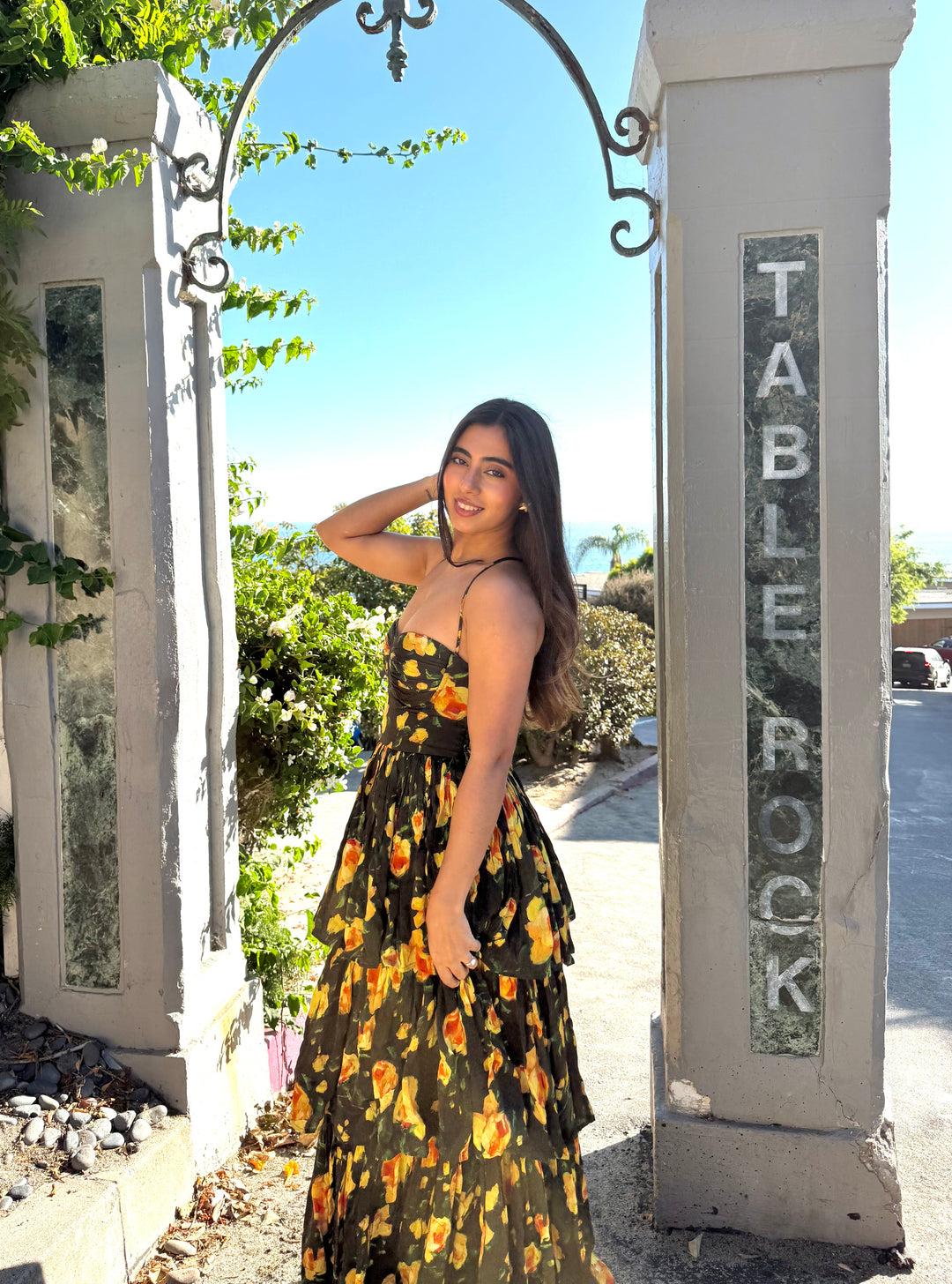 Vanshika in Golden Poppy Tiered Dress