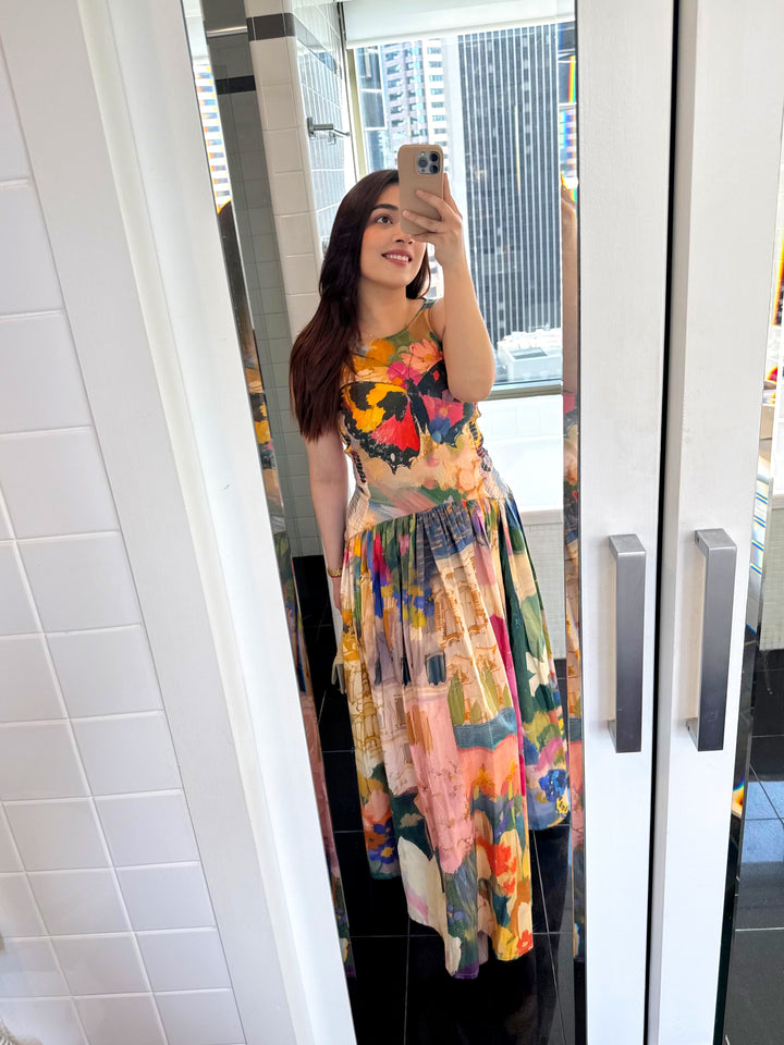 Bunila in Jeanne Smocked Drop-Waist Maxi Dress