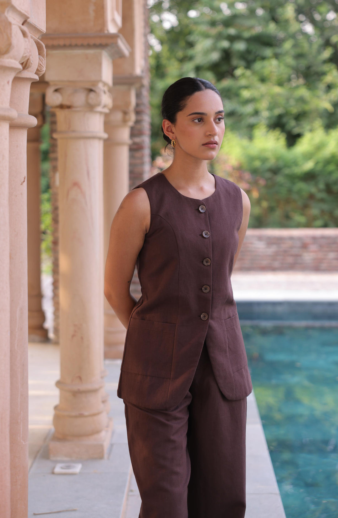 Xena Vest Co-ord- Espresso