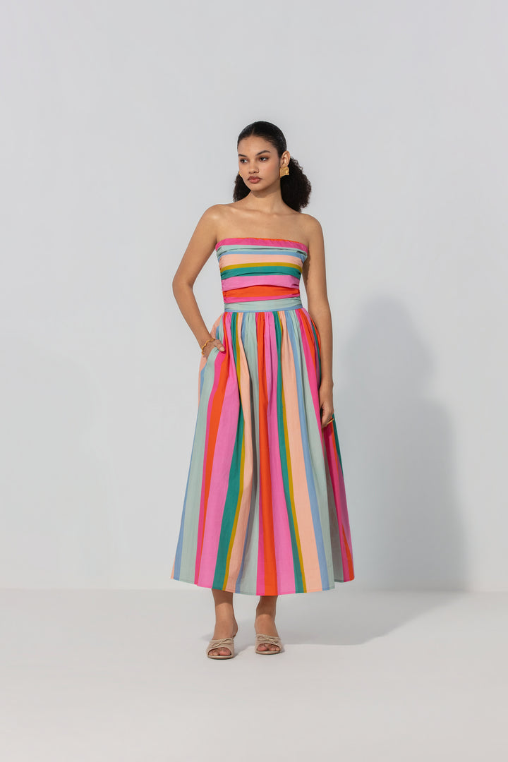 Painted Stripe Maxi Dress