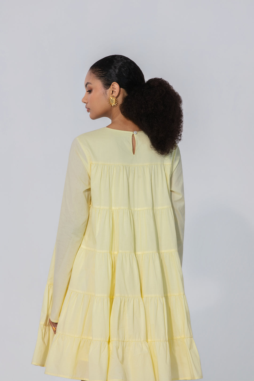 Lemon Tiered Mini Dress