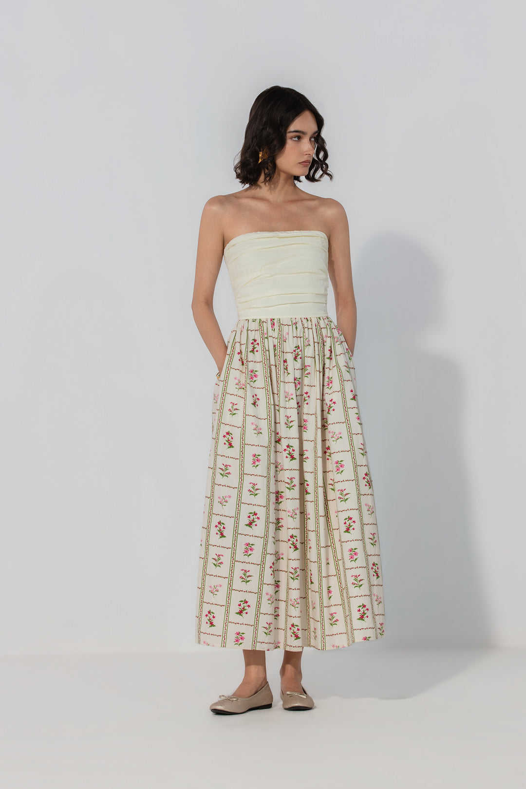 Ivory Floral Maxi Dress
