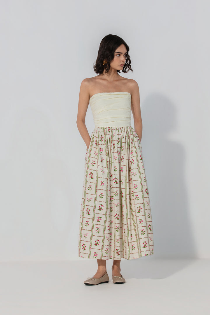 Ivory Floral Maxi Dress