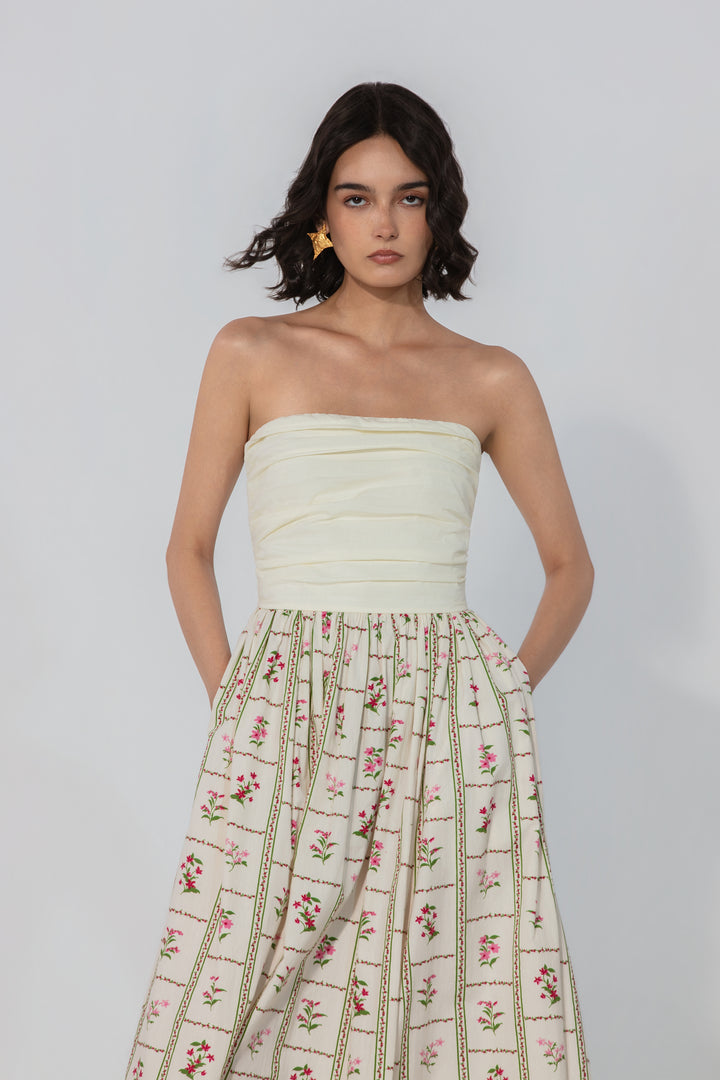 Ivory Floral Maxi Dress