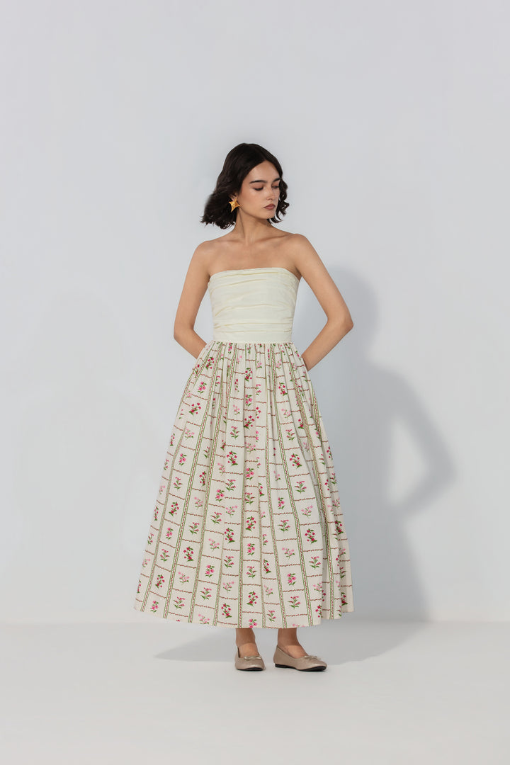 Ivory Floral Maxi Dress