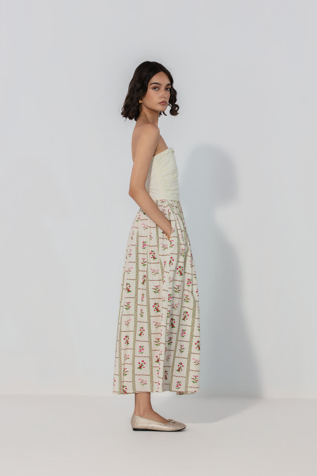 Ivory Floral Maxi Dress