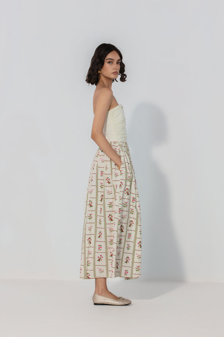 Ivory Floral Maxi Dress