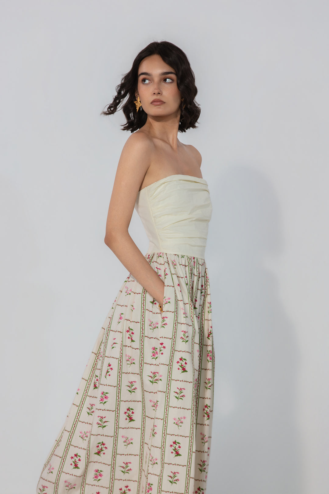 Ivory Floral Maxi Dress