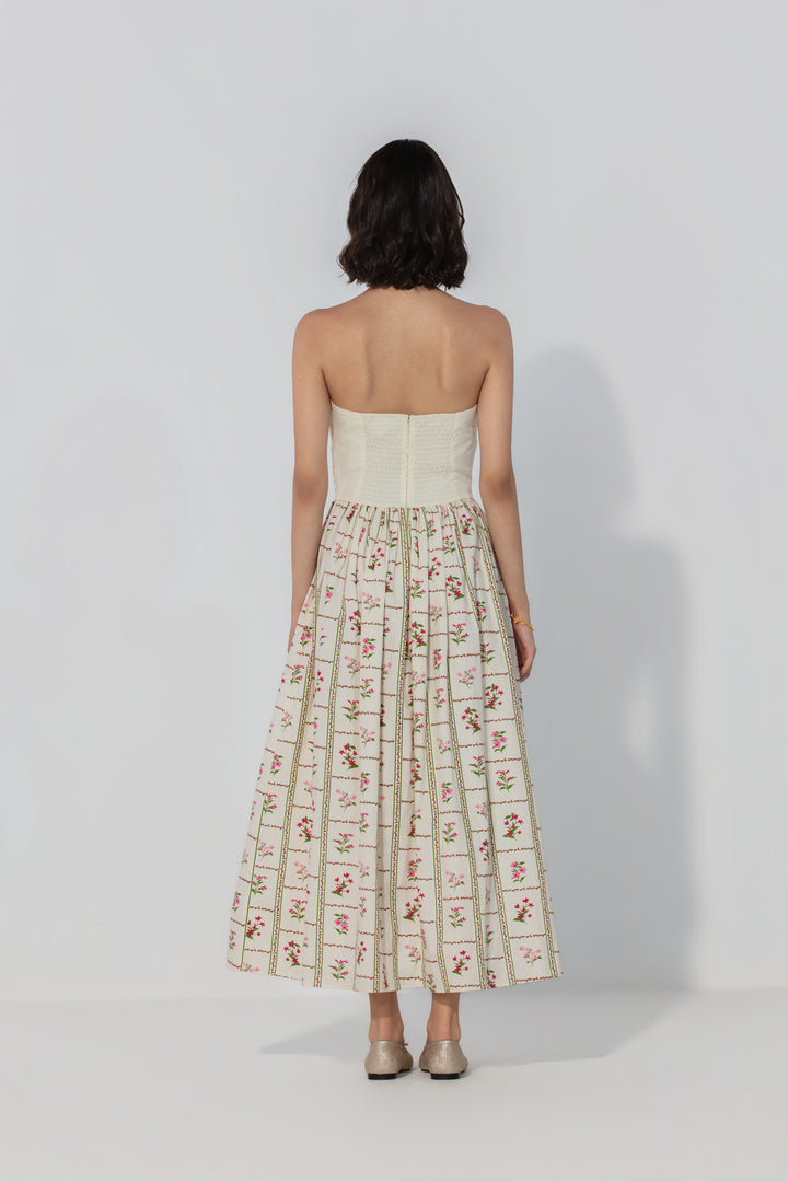 Ivory Floral Maxi Dress
