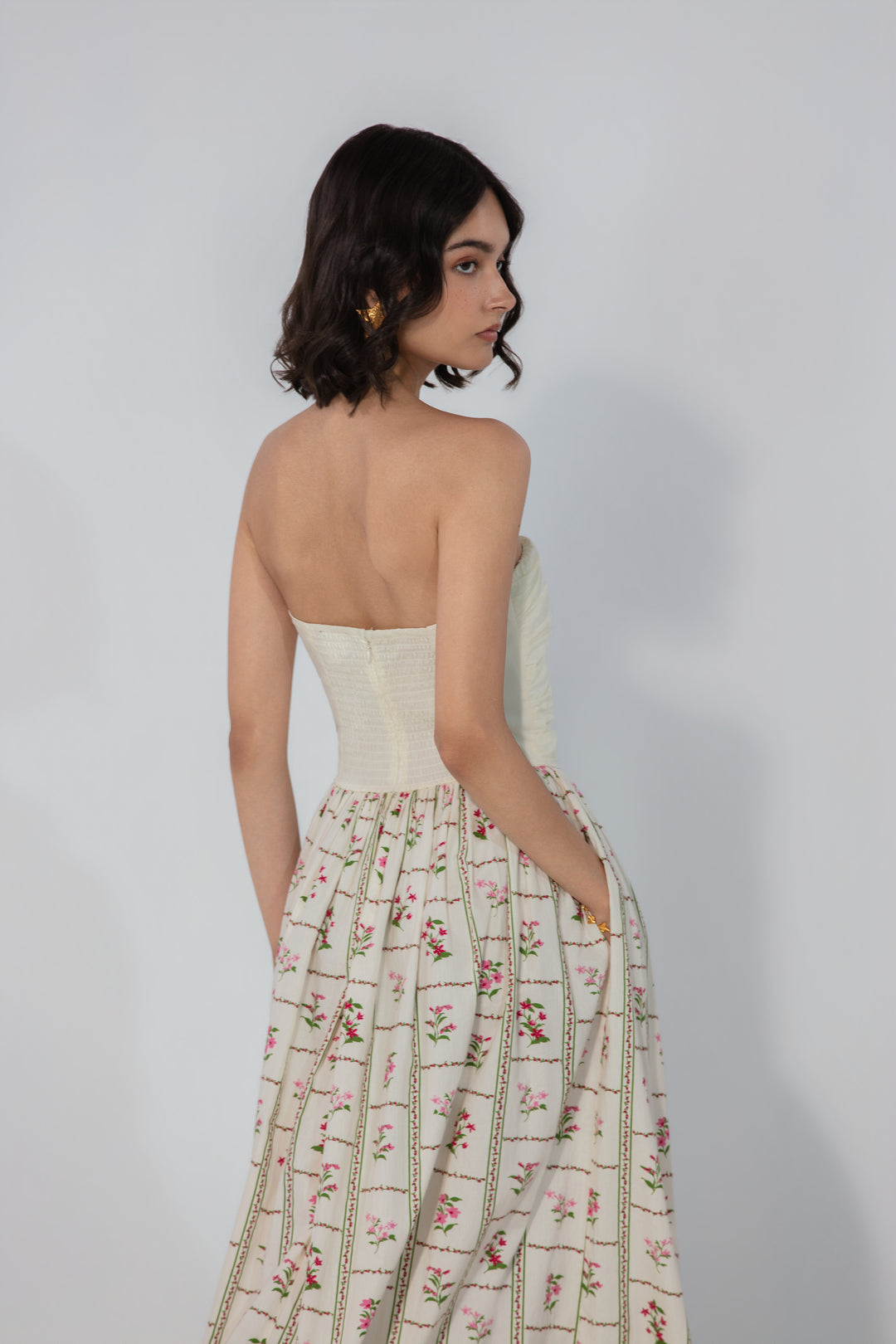 Ivory Floral Maxi Dress