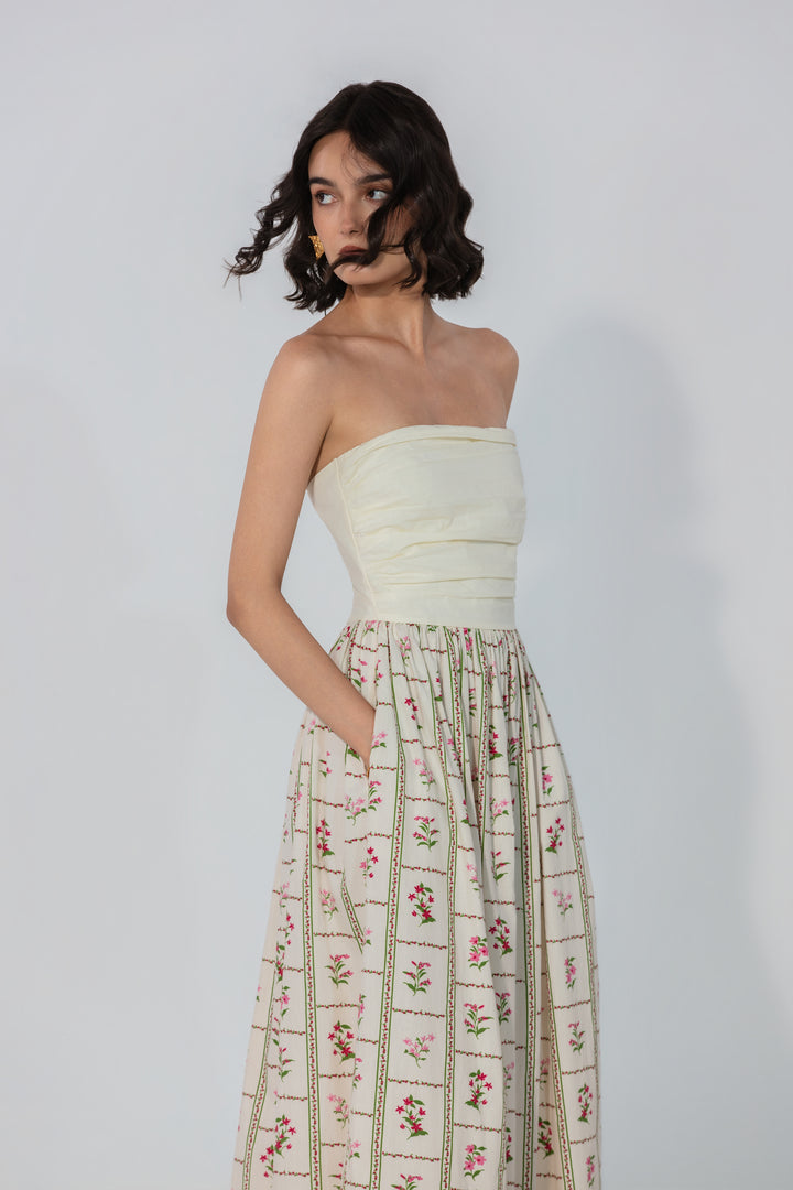 Ivory Floral Maxi Dress