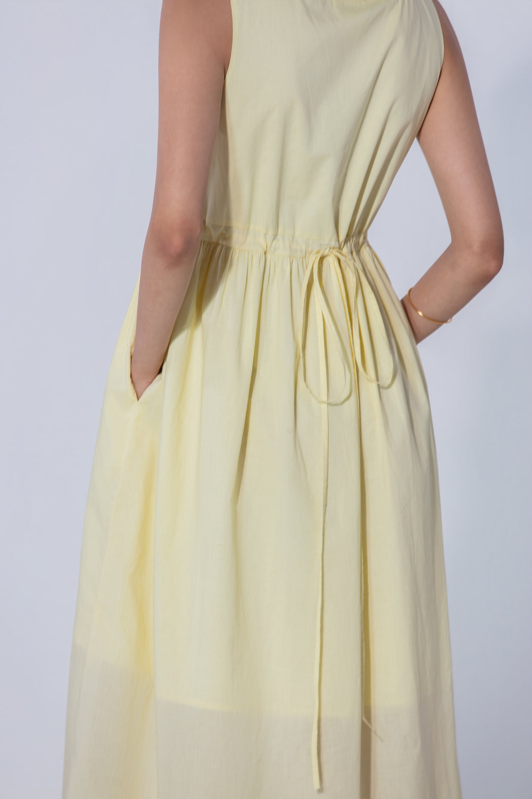 Butter V-Neck Gathered Maxi Dress